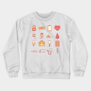 hospital and medicine icon set Crewneck Sweatshirt